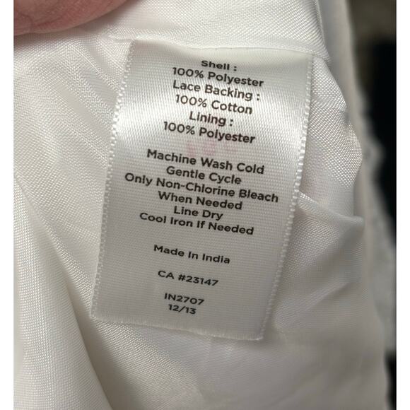 Talbots Skirt, White Lace Lined, Side Zipper, Knee Length Pencil, Women's Size 6 - Picture 5 of 5